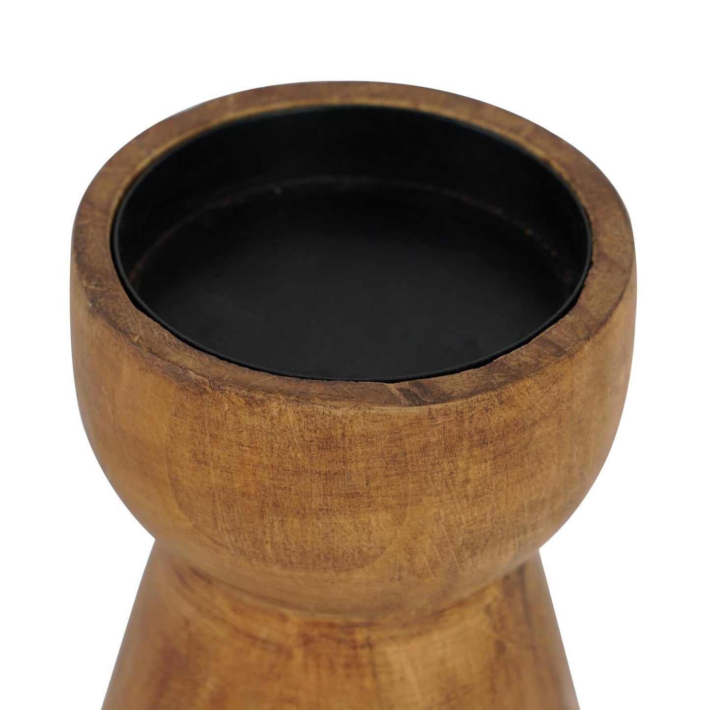 NIKKY HOME Farmhouse Wooden Candle Holders Set of 2, Rusitc Solid Wood Pillar Candlesticks Pedestal, Fireplace Mantle Table Centerpiece Decor, Brown