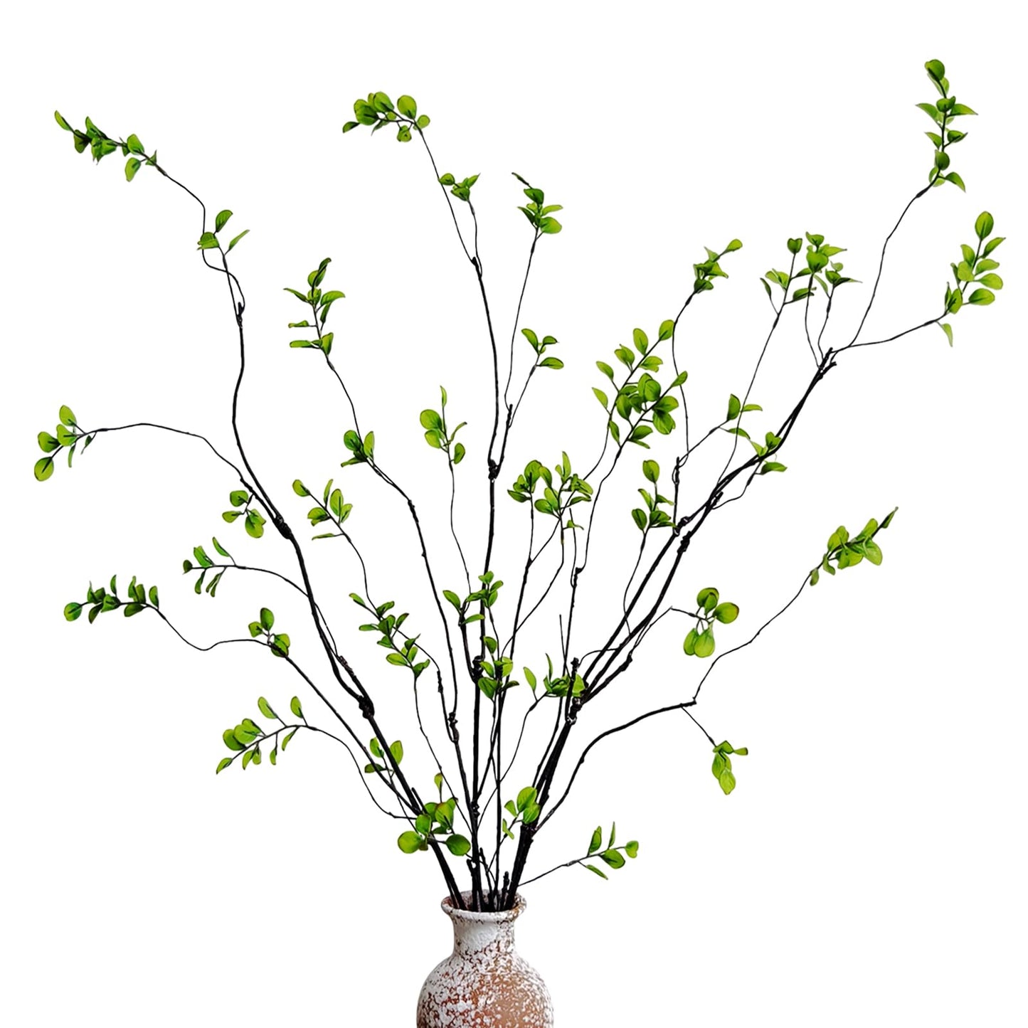 4 Pcs Artificial Ficus Branches Faux Eucalyptus Stems, 47.2 Inch Fake Greenery Stems Artificial Plants for Vase Filler Decoration, Fake Leaves Branches Centerpieces Decor