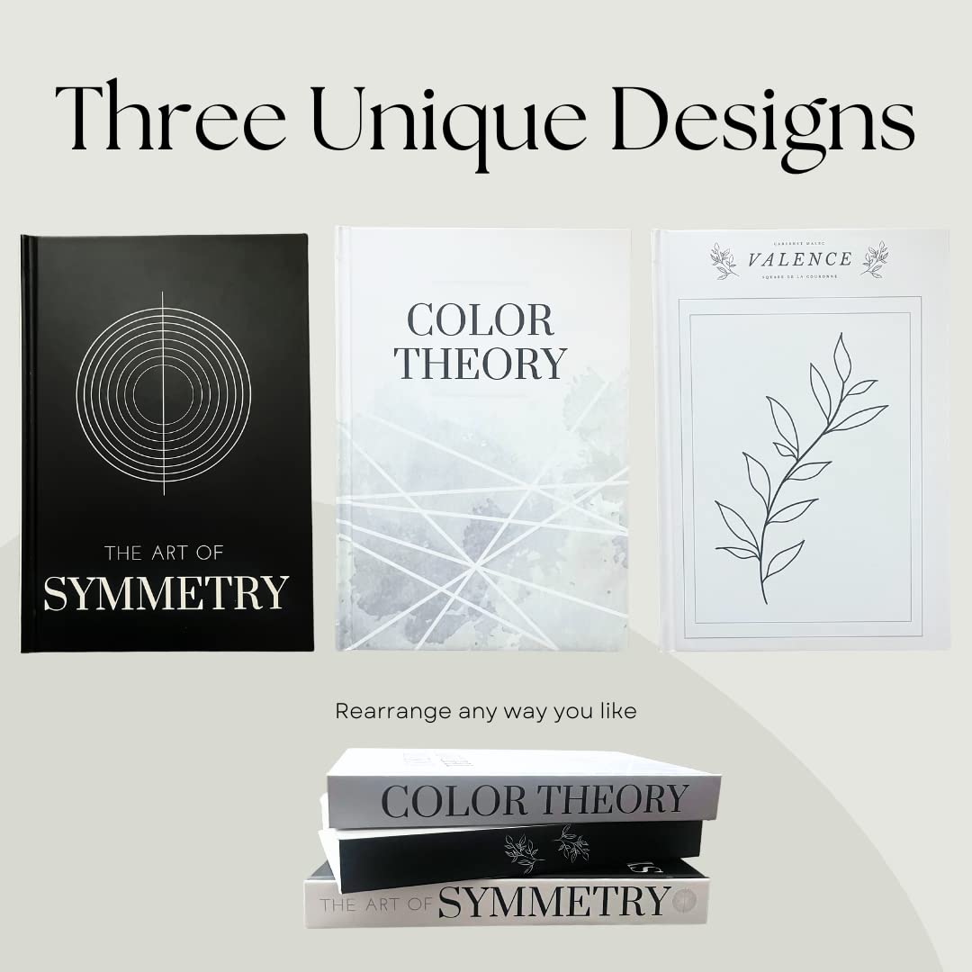 Decorative Books Set for Modern Home: 3 Coffee Table Fashion and Designer Books for Shelves, Office, or Nightstand