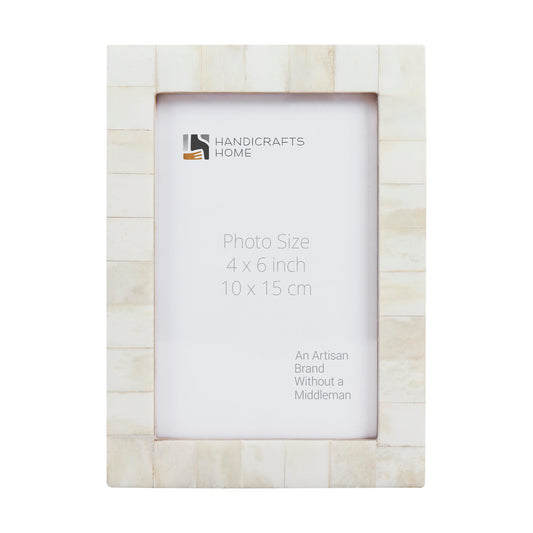 Handicrafts Home 4x6 Picture Frames - Vintage Style Wall Hanging & Desk Decor – Farmhouse Photo Frames Ideal for Living Room Office & Home Decor Picture Frame for Family Pictures & Wall Decor, White