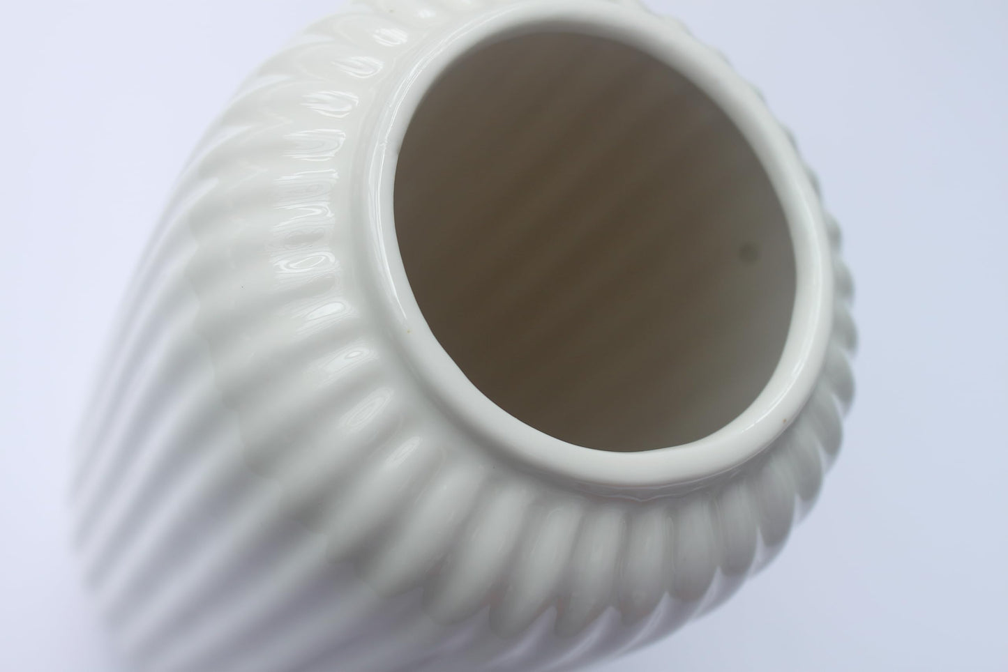 Eweeh White Ceramic Vase, Modern Minimalist Style Vase, Oval Shaped Flower Vase, Tall Porcelain Floral Arrangement for Home Décor, Cylinder Bouquet Holder (White 3)