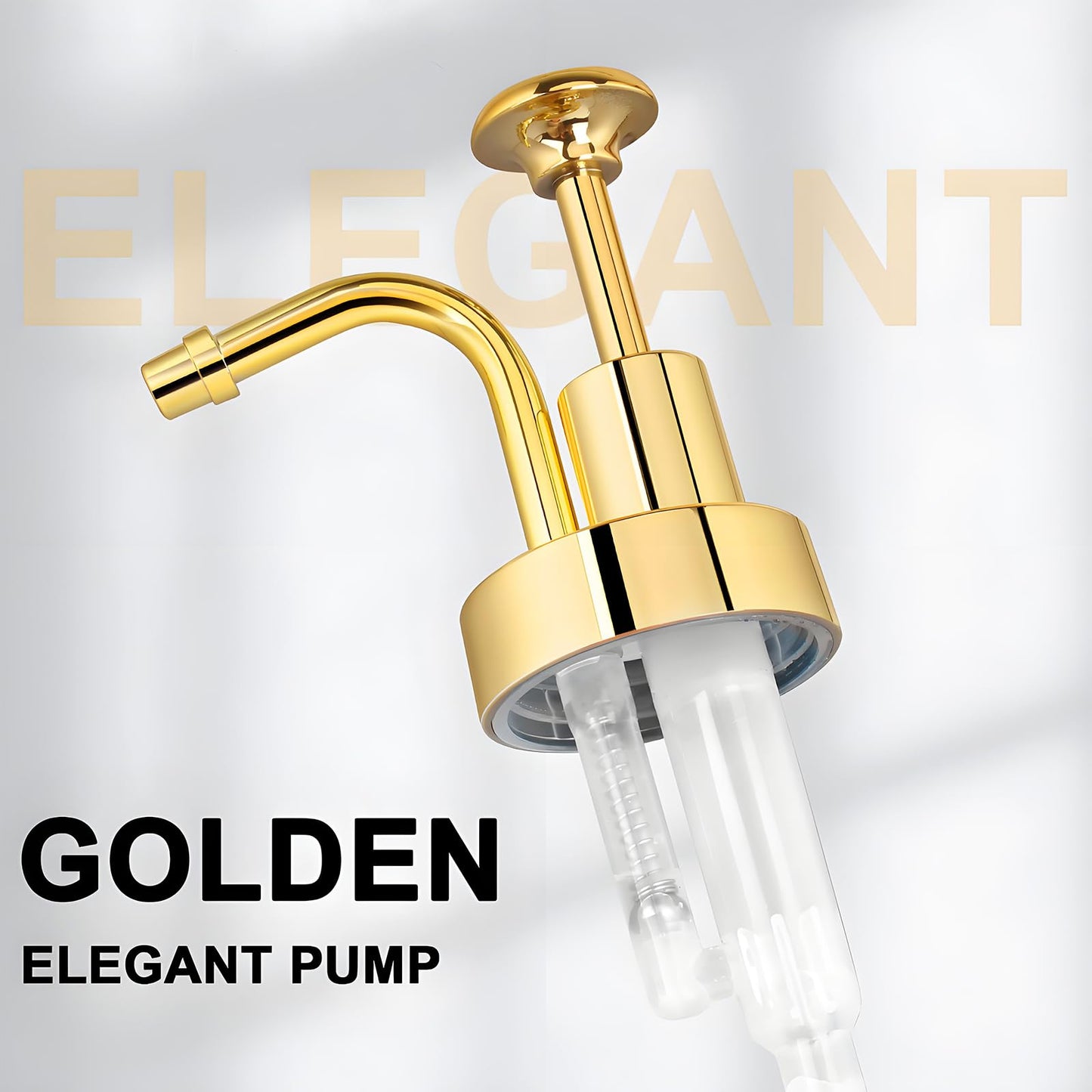 TIWPAJS Glass Coffee Syrup Dispenser 10oz, Syrup Bottles with Ribbed Design, Gold Syrup Pump, Coffee Bar Accessories, Honey Dispenser