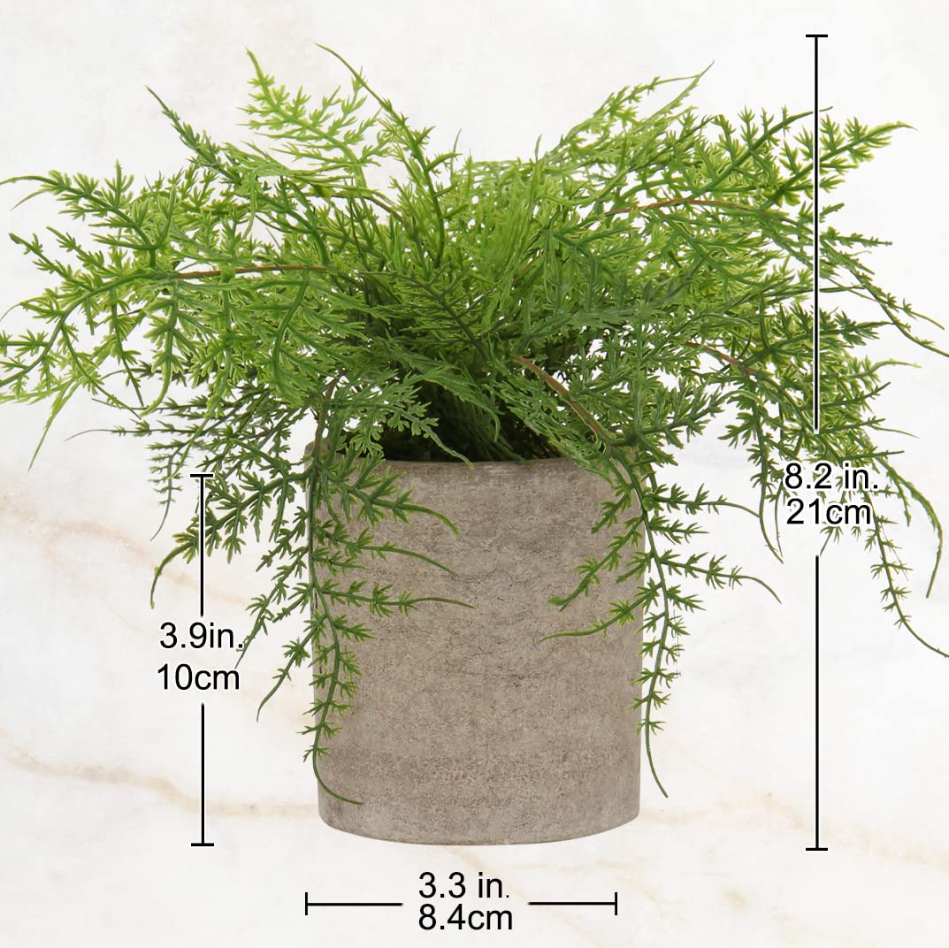 Small Fake Plant Potted Plants Artificial Decor Silk Ferns Plant Faux Plants in Pots for Home Living Room Bedroom Desk Bathroom Window Shelf Farmhouse Decoration