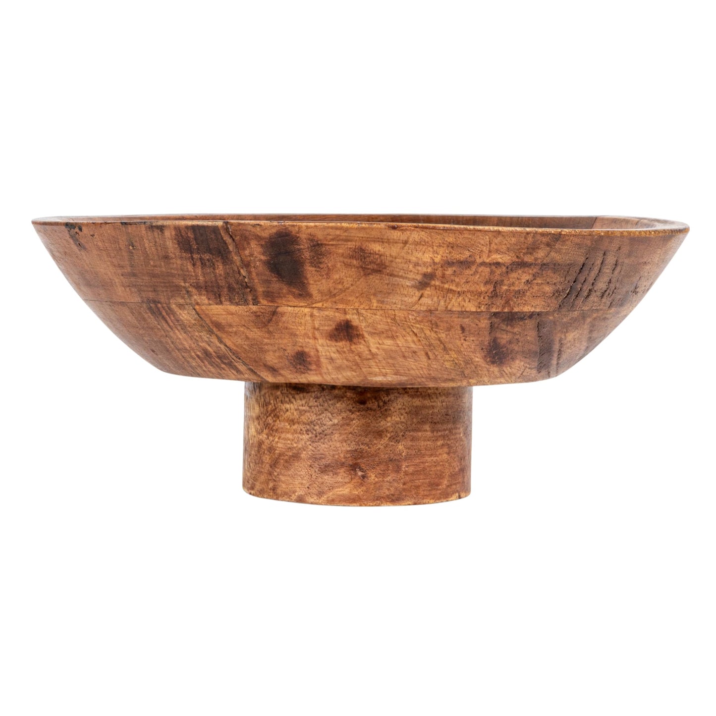 Bloomingville Mango Wood Footed Bowl, Walnut Finish
