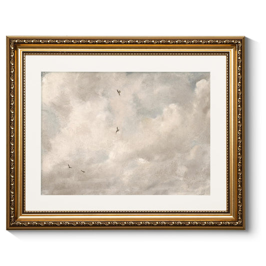 ARPEOTCY Vintage Gold Framed Wall Art, 13x16 inch Classic Sky Clouds Study Pictures Paintings, Vintage Room Decor, Wall Decor for Living Room Bedroom, Canvas Prints Antique Frame for Home Decoration