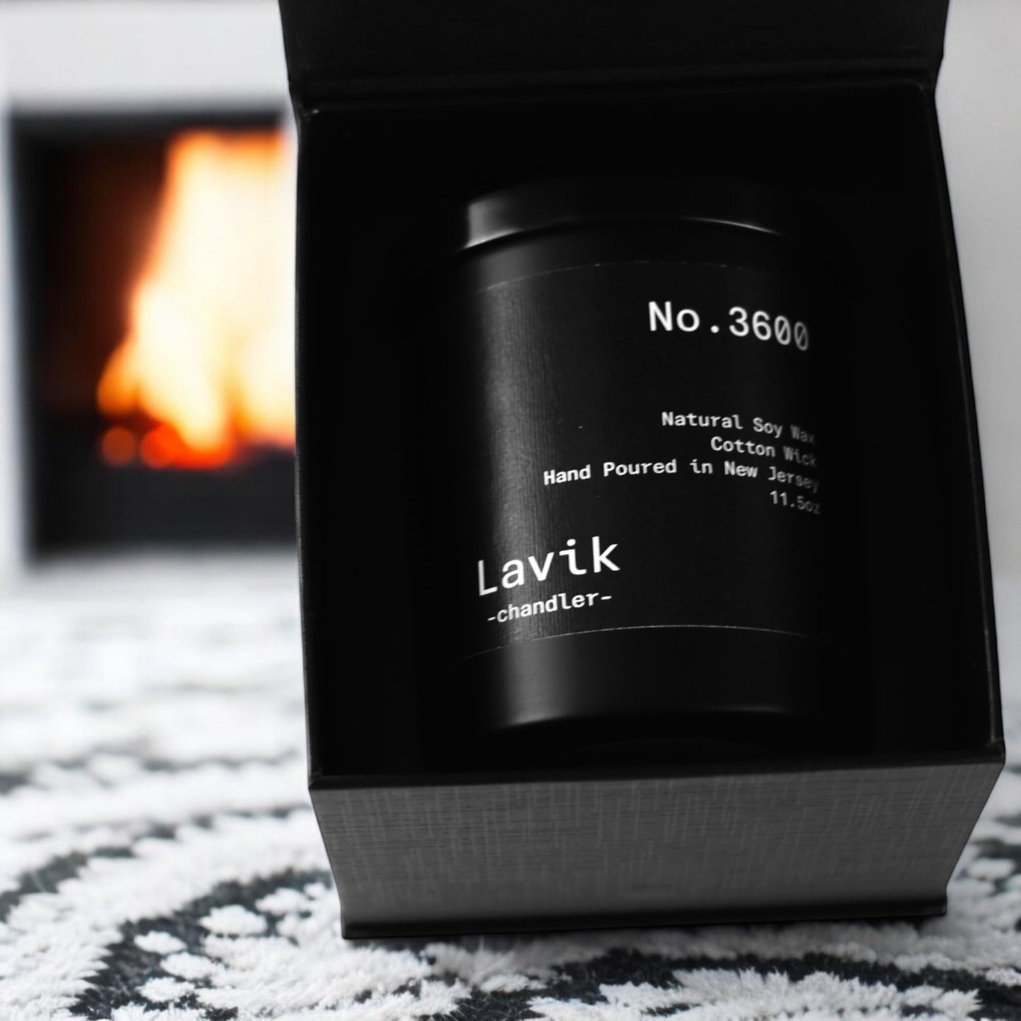 Luxury 11.50oz Scented Candle with grounding Base Notes of Birch, Cedarwood, Musk, Oakmoss, and Patchouli. Natural Soy Wax, Cotton Wick, Matte Black Jar. Gift or Elegant Decor for Home & Office