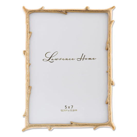 Lawrence Frames 712557 5x7 Gold Metal Natural Branch Design Picture Frame