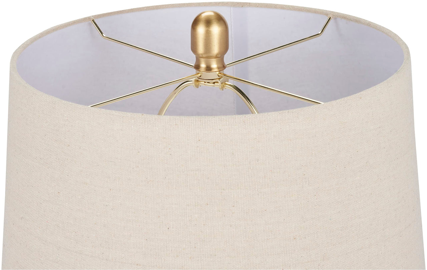 Nourison Home 23" Greyish Brown Earth Tone Rustic Farmhouse Ceramic Table Lamp for Bedroom, Living Room, Dining, Office, with Beige Linen Shade