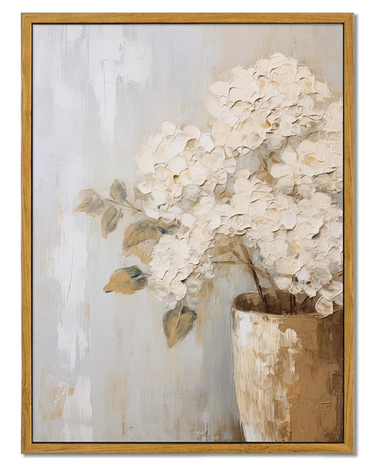 MTFBWY Framed Floral Vintage Wall Art, Hydrangea Wall Decor, Flower Pictures Painting Canvas Prints, Cottagecore Shelf Decor, Artwork for Walls, Bathroom, Bedroom, Living Room 8"x10"