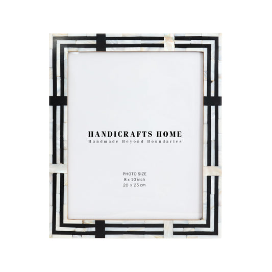 Handicrafts Home 8x10 Picture Frames - Vintage Style Wall Hanging & Desk Décor, Farmhouse Photo Frames, Living Room, Office & Home Décor, Small Picture Frame for Diploma & Wall Decor, Pearl Motif