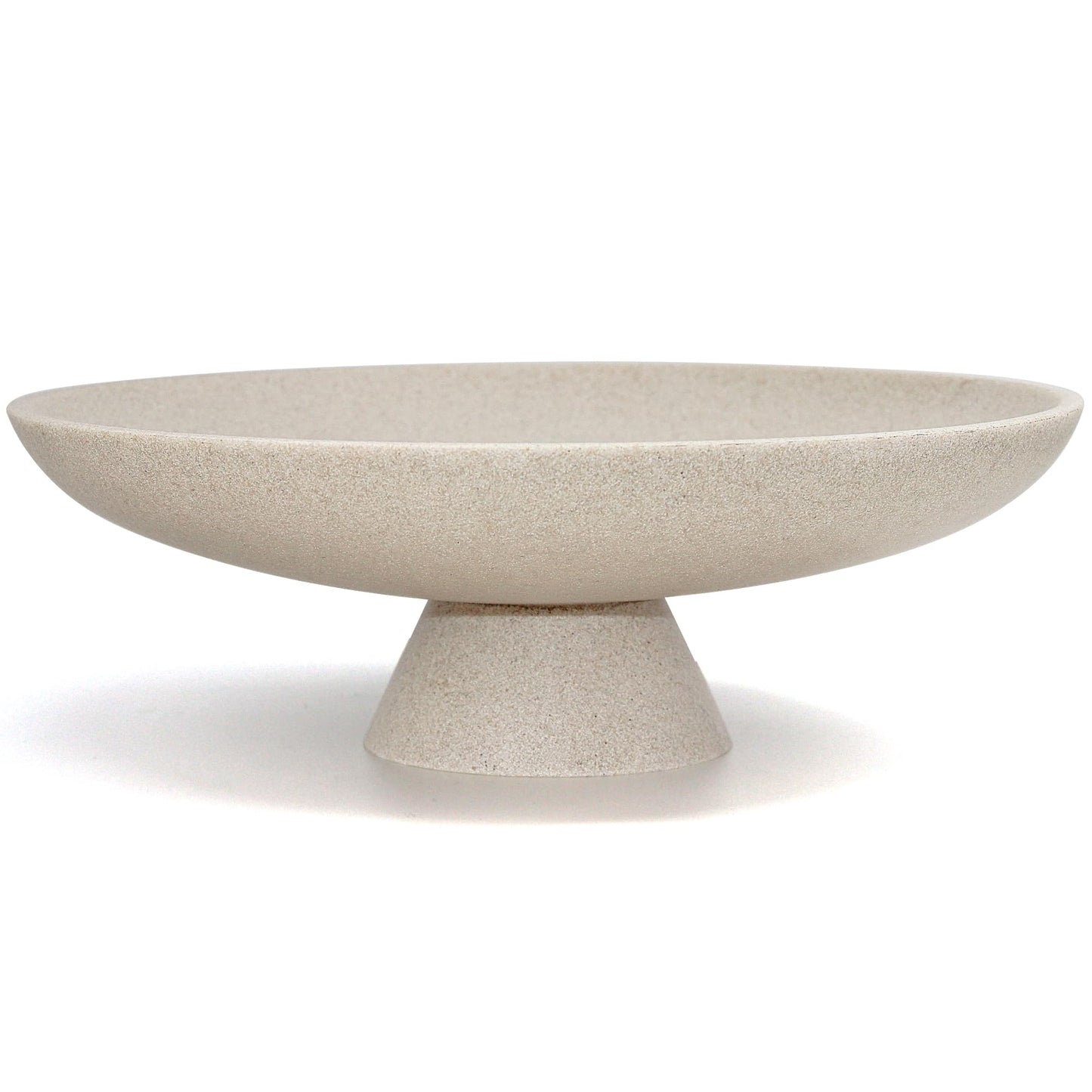LIN CHUAN Large Decorative Bowl, Modern Resin Pedestal Bowl for Home Decor, Stylish Fruit Bowl for Kitchen Counter, Chic Key Holder for Entry Table, Beige