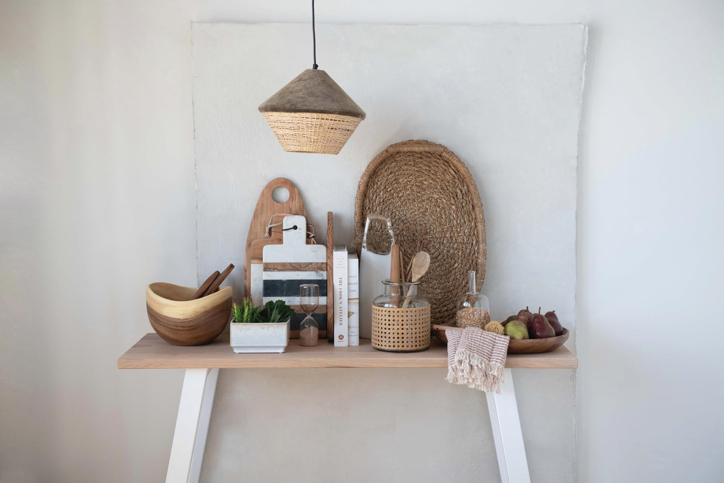 Bloomingville 8"H Glass Vase with Decorative Cane Sleeve