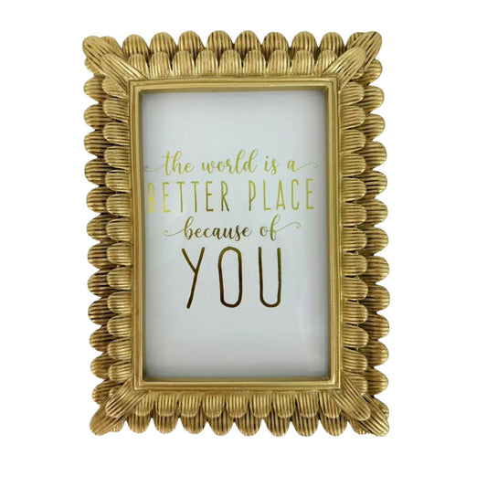 4x6 Vintage Picture Frame Antique Gold Photo Frames 4 x 6 Golden Leaves Decorative for Table & Wall Mount Vertical Horizontal