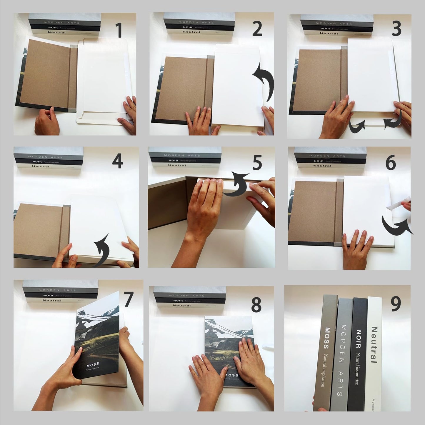 4 Pack Decorative Faux Books Set for Home Aesthetic - Luyseyha Fake Hollow Books Decor for Bookshelf Coffee Table, Living Room, Bedroom