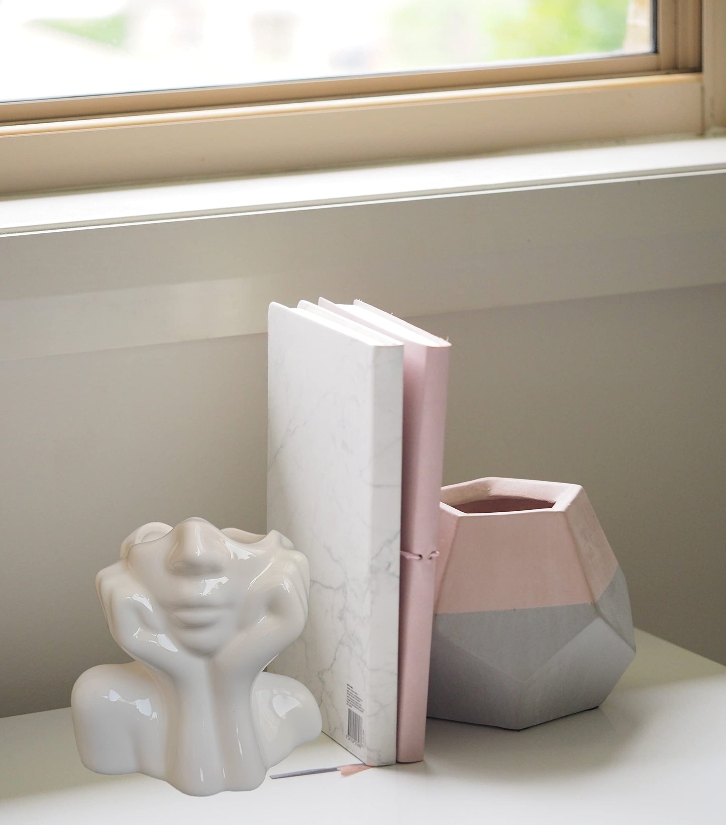 White Face Vase Unique Ceramic Vase for Home Decor