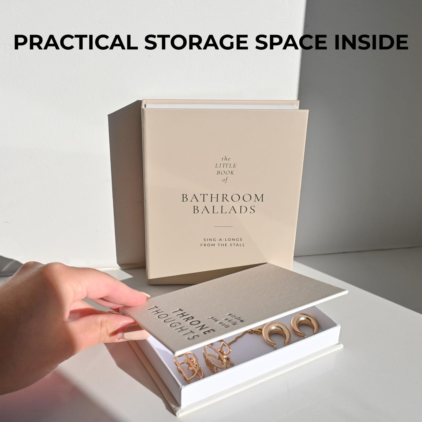 KIBAGA Beautiful Bathroom Decor Books – Set of 2 Modern Books for Your Bath Shelf - Funny Restroom Decor and Accessories to Add Charm and Humor to Your Space