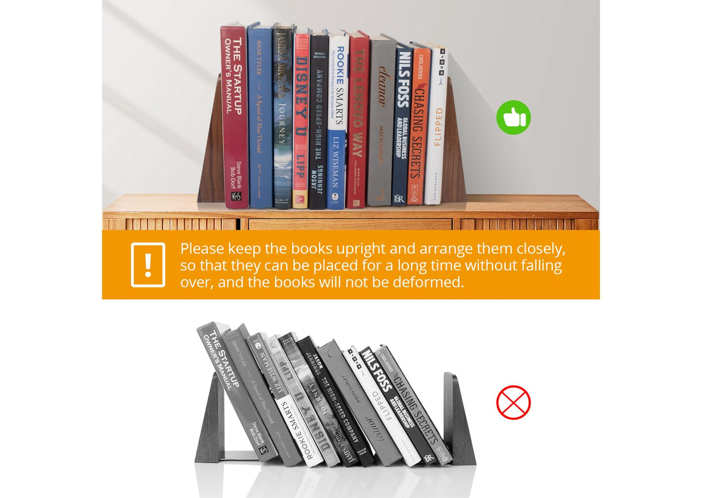 DRELIFAM Walnut Book Ends Heavy Duty Handmade Book Ends for Shelves Decorative Bookends to Hold Heavy Books (Black Walnut Wood Large)