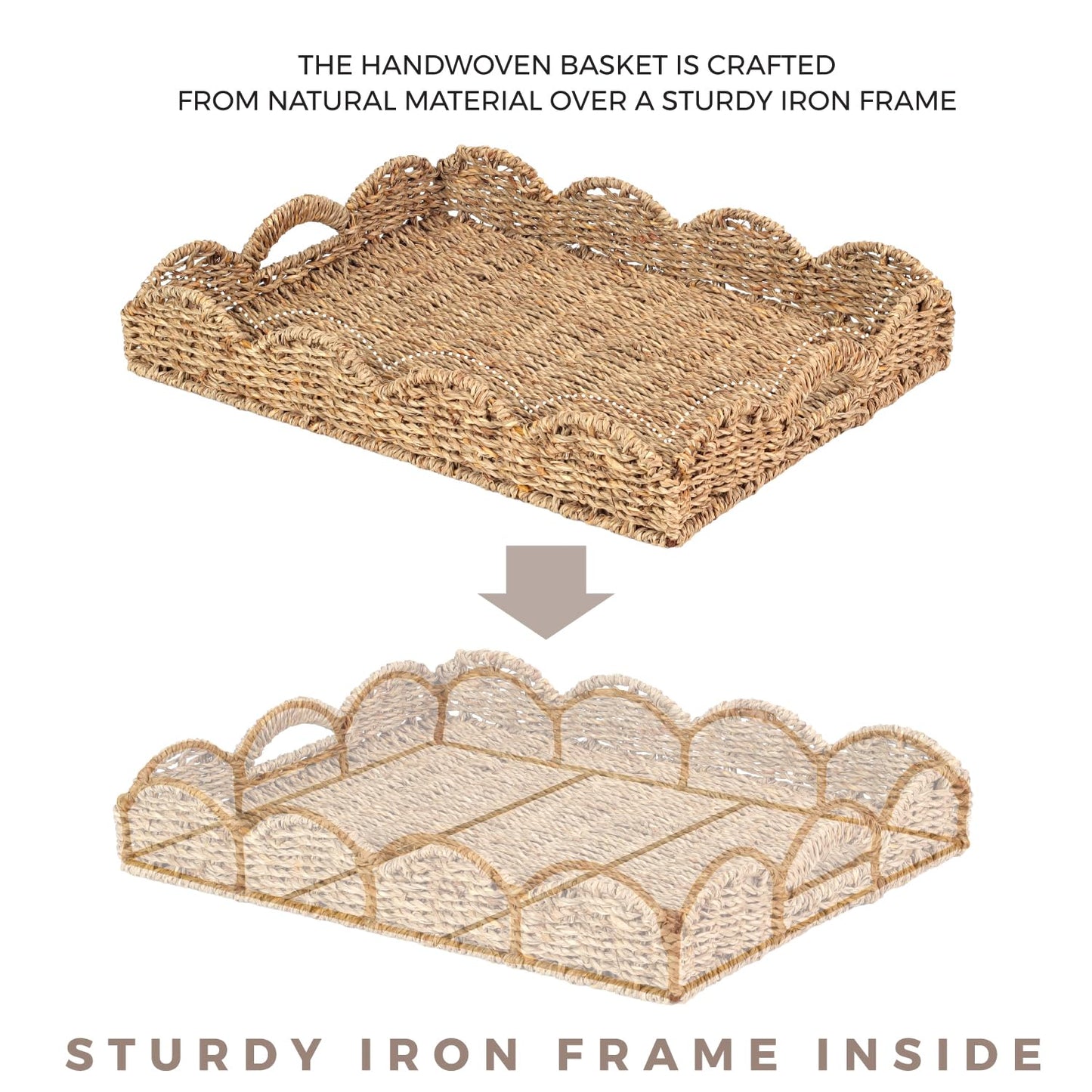 Scalloped Seagrass Serving Tray
