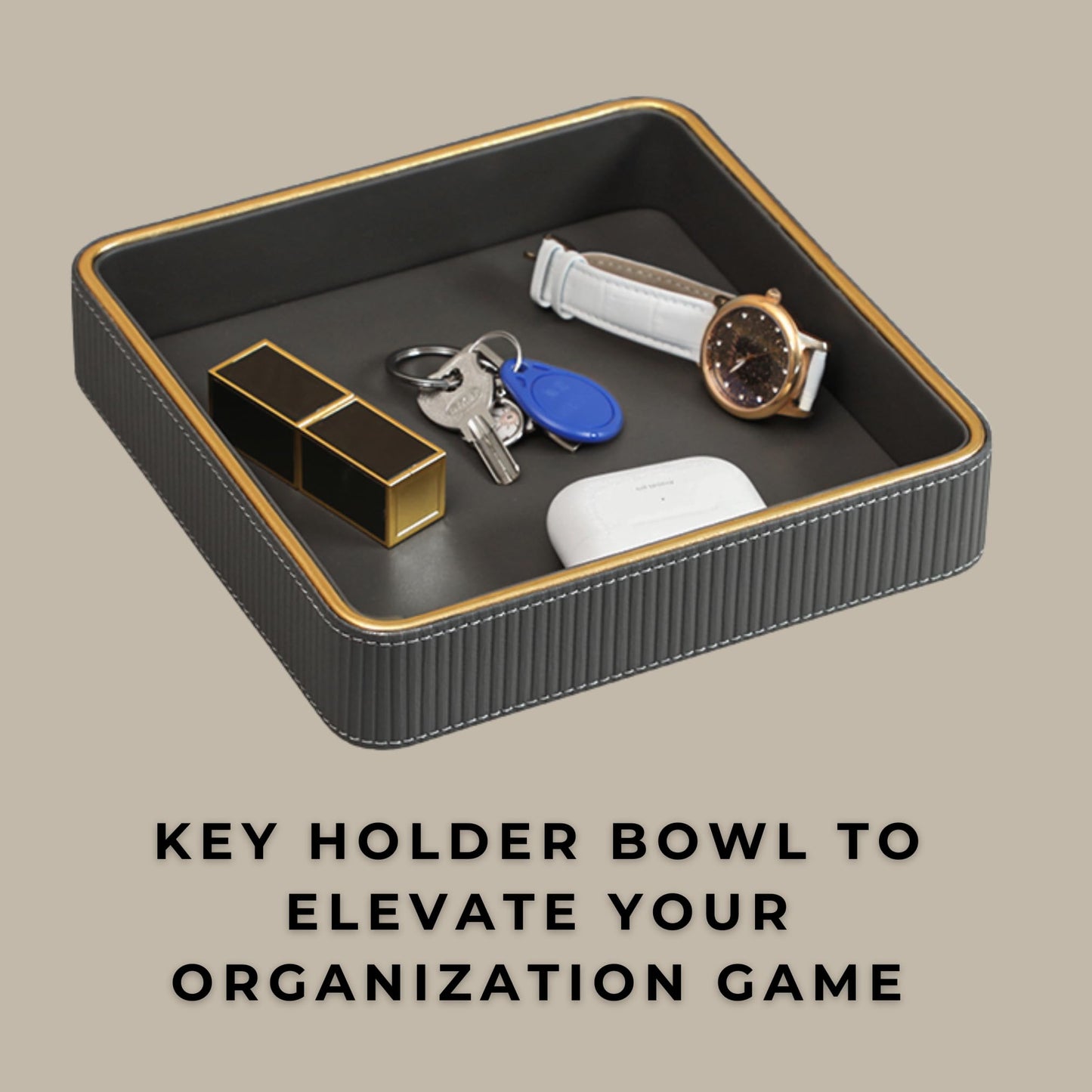 Key Bowl for Entryway Table| Leather Valet Tray for Men| Key Dish Bowl for Entryway Table| Key Basket EDC Tray| Key and Wallet Holder Key Holder Bowl| Bowl for Keys Entryway Table