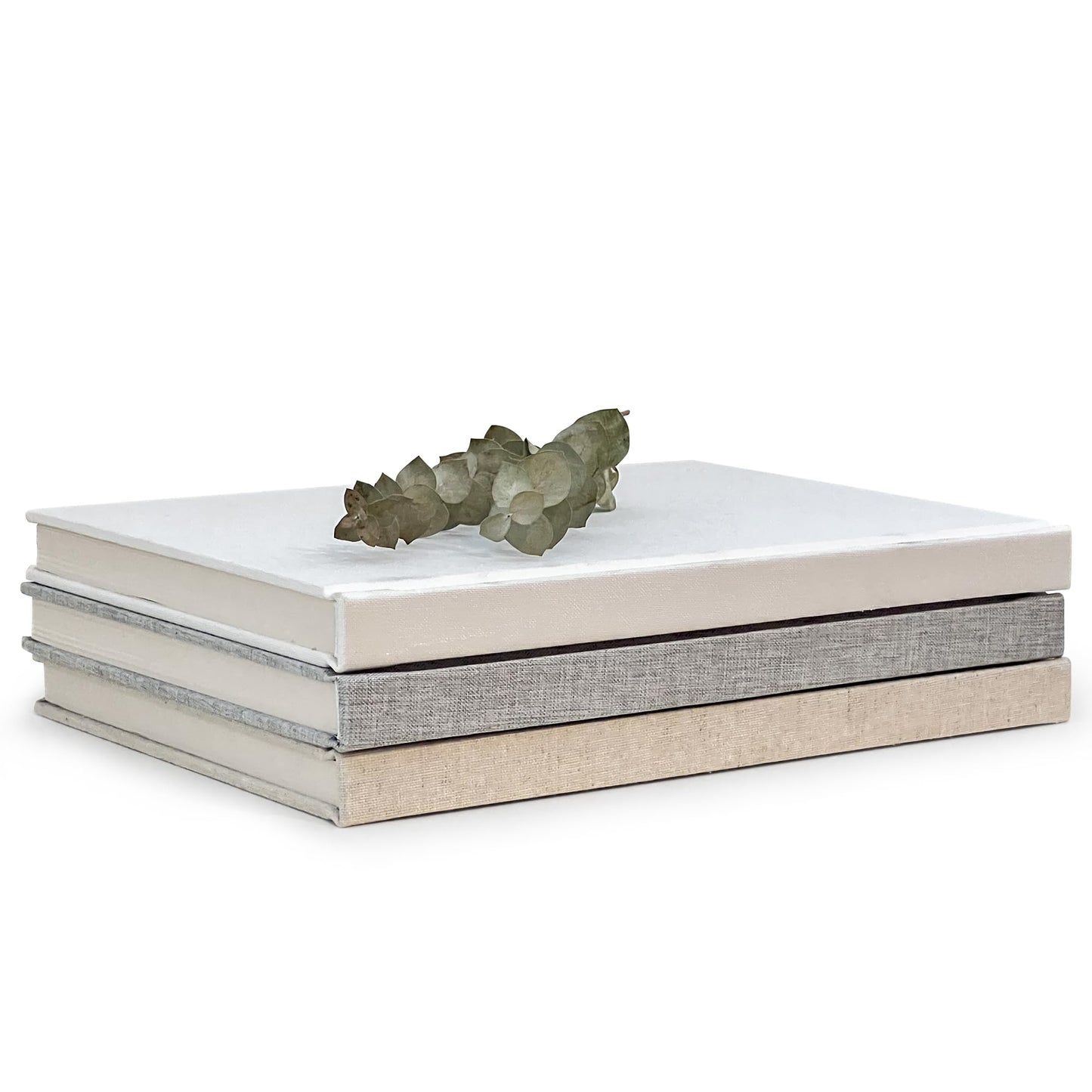 Decorative Book Set | Set of 3 Real Linen Covered Book Set | Extra Large Books | Coffee Table Decor | Shelves Mantle Decor | Modern Home Decoration | Guest Book | Extra Large Journals