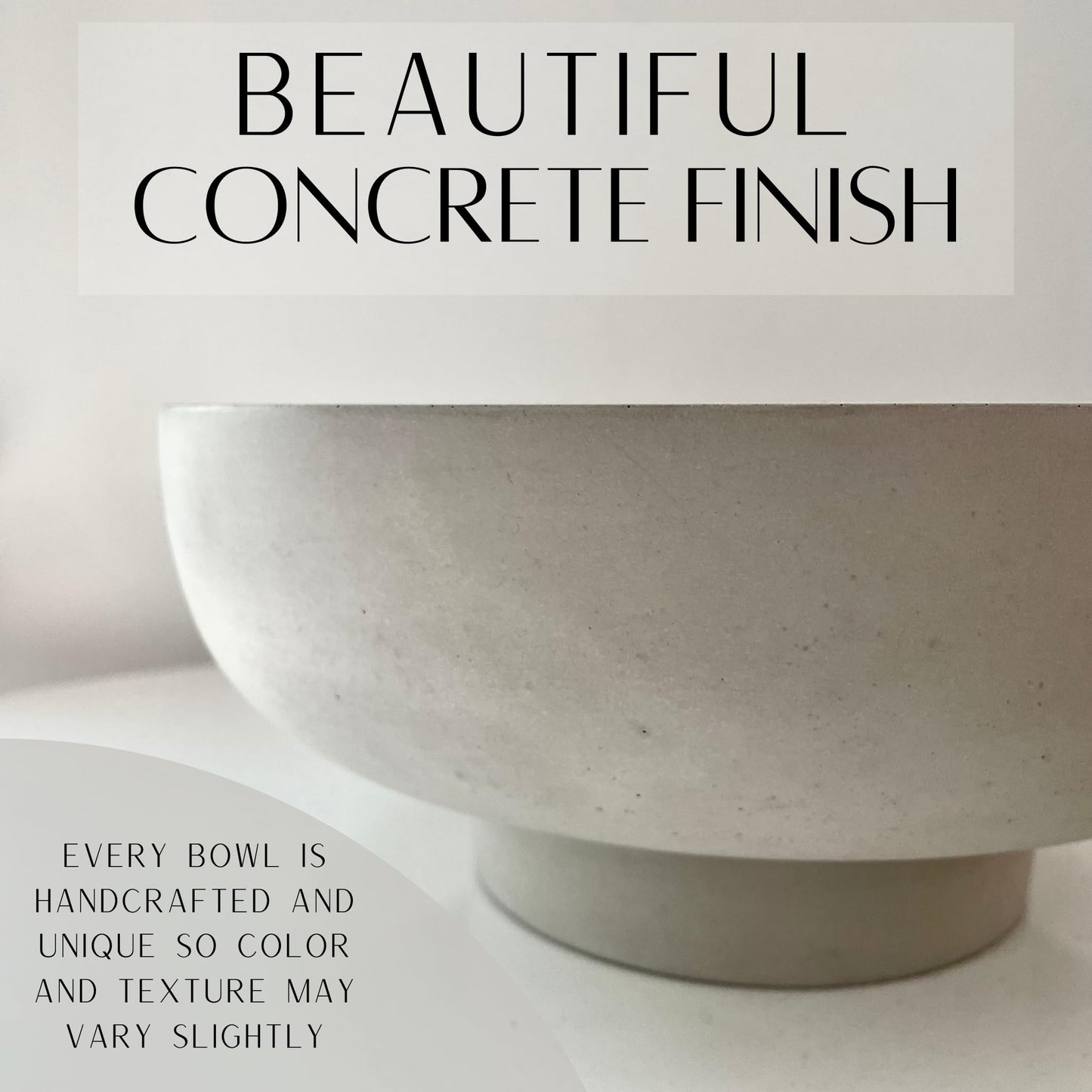 OAKOA Concrete Fruit Bowl for Kitchen Counter - Large Decorative Bowls for Home Decor - Modern Key Bowl for Entryway Table - Pedestal Bowl for Keys