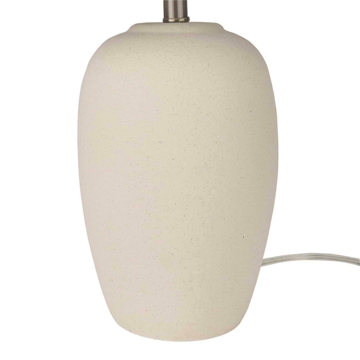 Nourison Home 23" Natural White Ceramic Jar Table Lamp for Bedroom, Living Room, Dining Office, with Off-White Shade