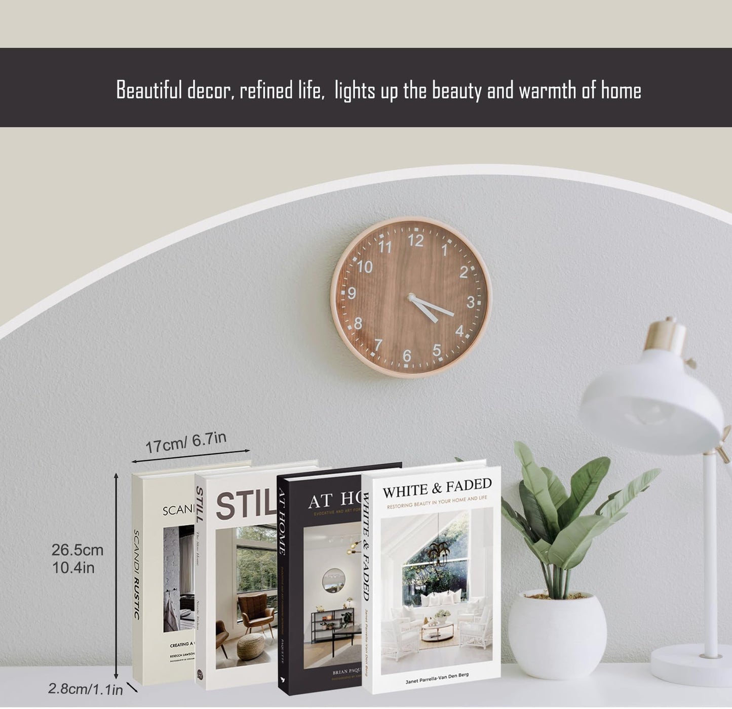 4 Pack Decorative Faux Books Set for Home Aesthetic - Luyseyha Fake Hollow Books Decor for Bookshelf Coffee Table, Living Room, Bedroom