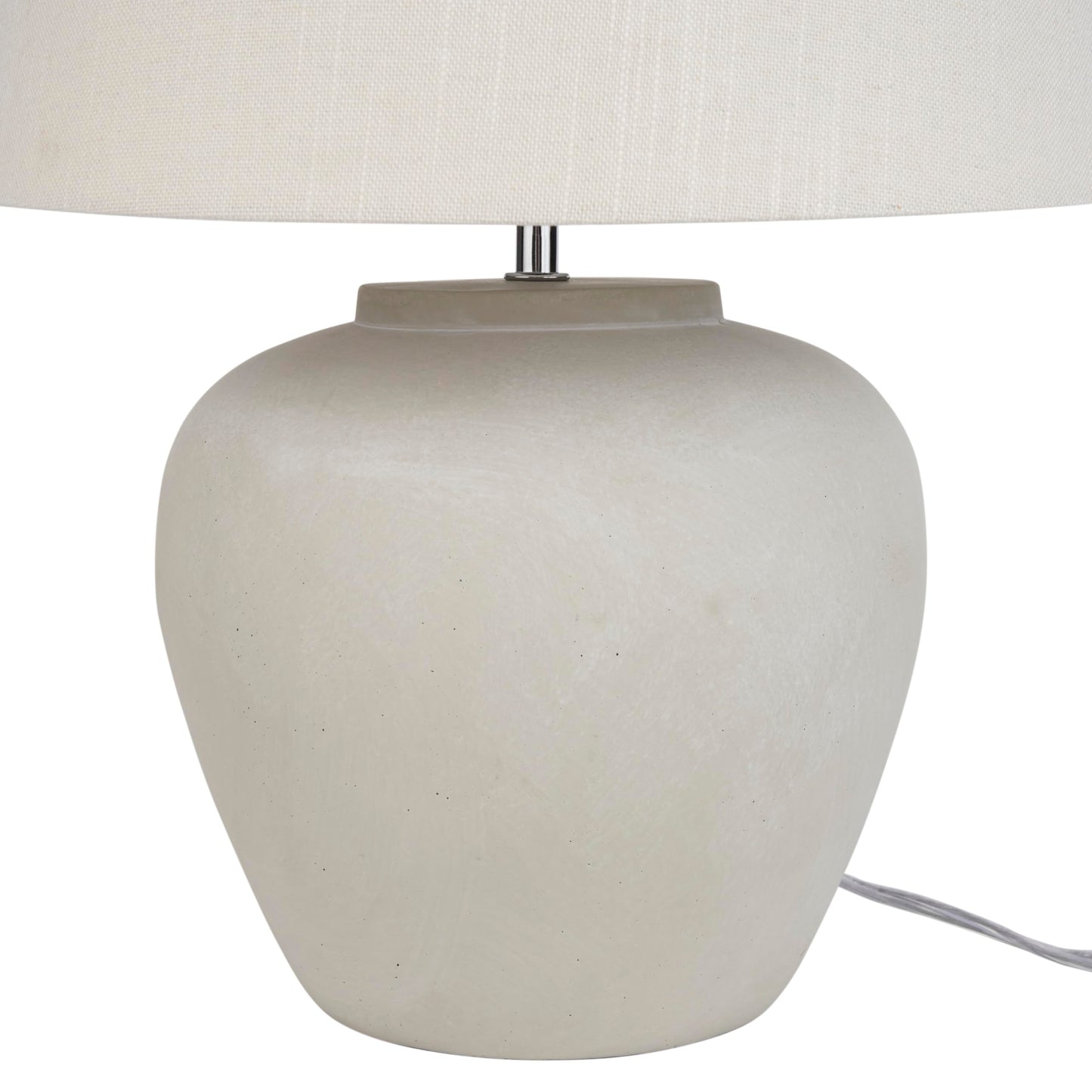 Nourison Home 20" Sand (Light Beige) Ceramic Pot Table Lamp for Bedroom, Living Room, Console, Entryway