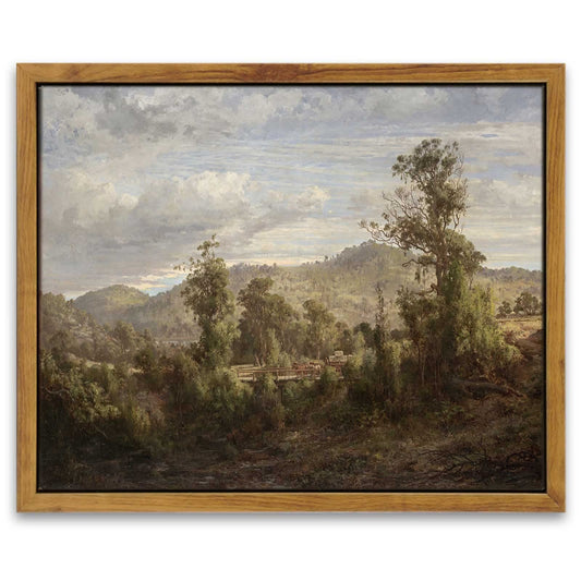 InSimSea Framed Canvas Wall Art Vintage Decor, Home Decor Vintage Landscape Oil Painting Canvas Wall Art Decorations for Living Room Kitchen Office Farmhouse Bathroom Decor, 8"x10"