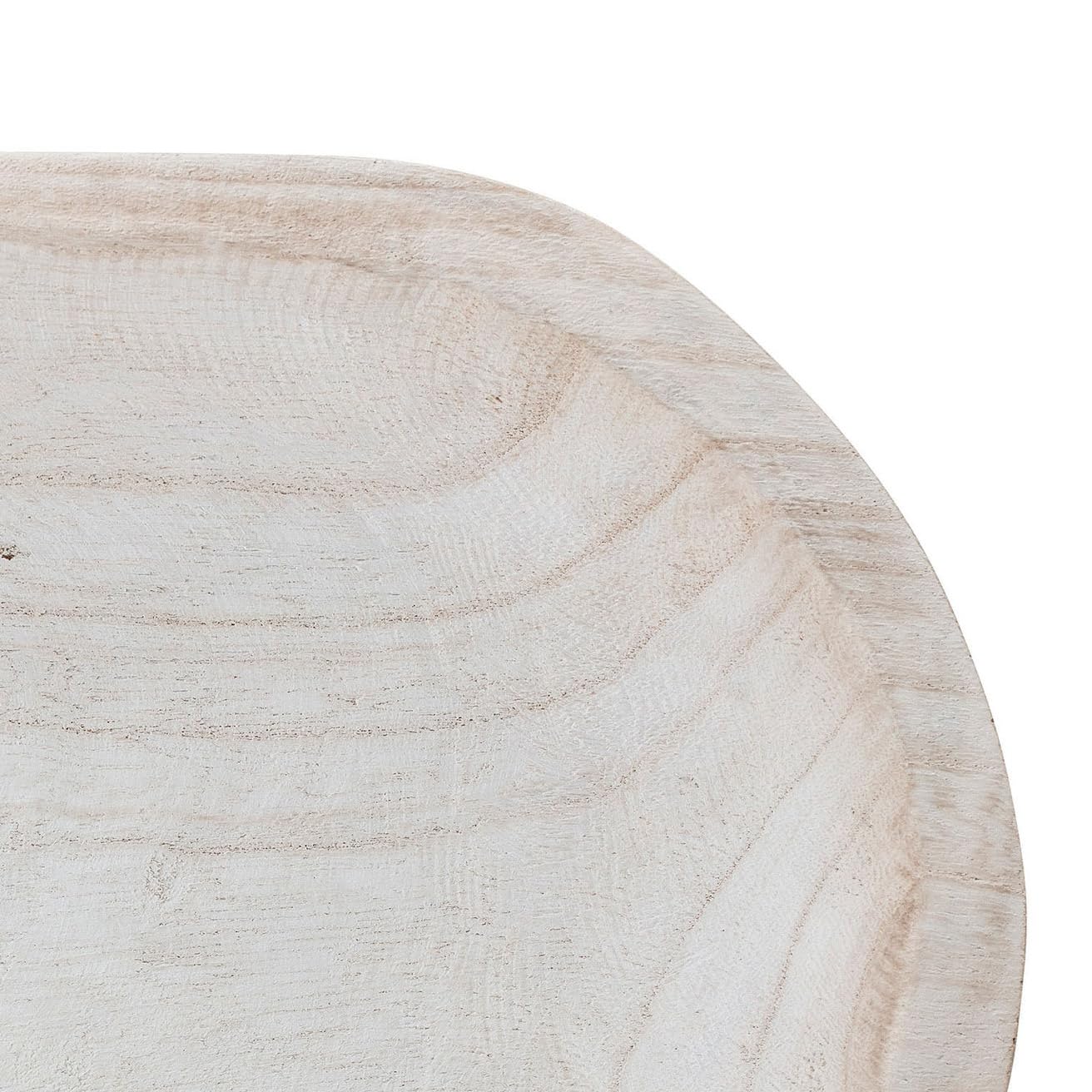 Bloomingville Hand-Carved Paulownia Wood Bowl with Whitewashed Finish
