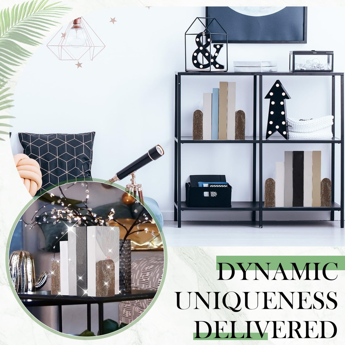 CroBlissful 2 Pcs Travertine Natural Marble Bookends for Shelves, Decorative Book Ends Solid Bookends Heavy Duty Book Holders, Bookshelf Decor for Home Study Bathroom Kitchen Cd Video Games (Grey)