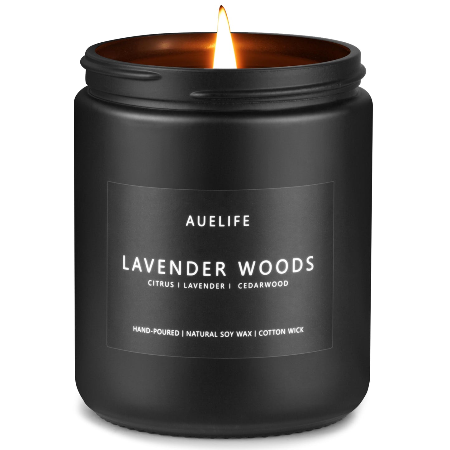 Scented Candles for Men | Lavender & Wood Candle - Candle for Men, Manly Candles for Home Scented, Man Gifts for Him/Friend, 7oz Black Jar