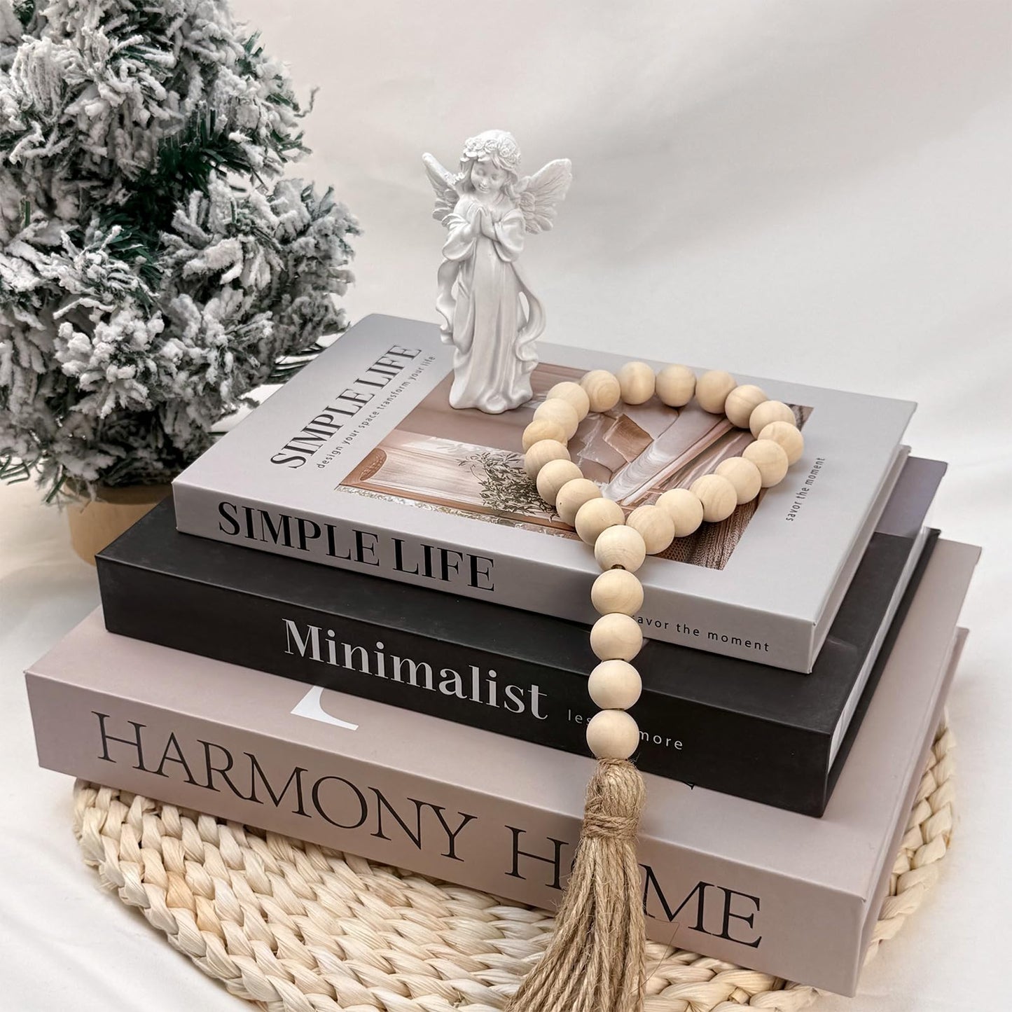 TwoDays Beautiful Coffee Table Books, Neutral Fashion Decorative Books for Home Bookshelf, Modern Room Decor Aesthetic, Fake Faux Book Storage Boxes for Decoration (Set of 3)