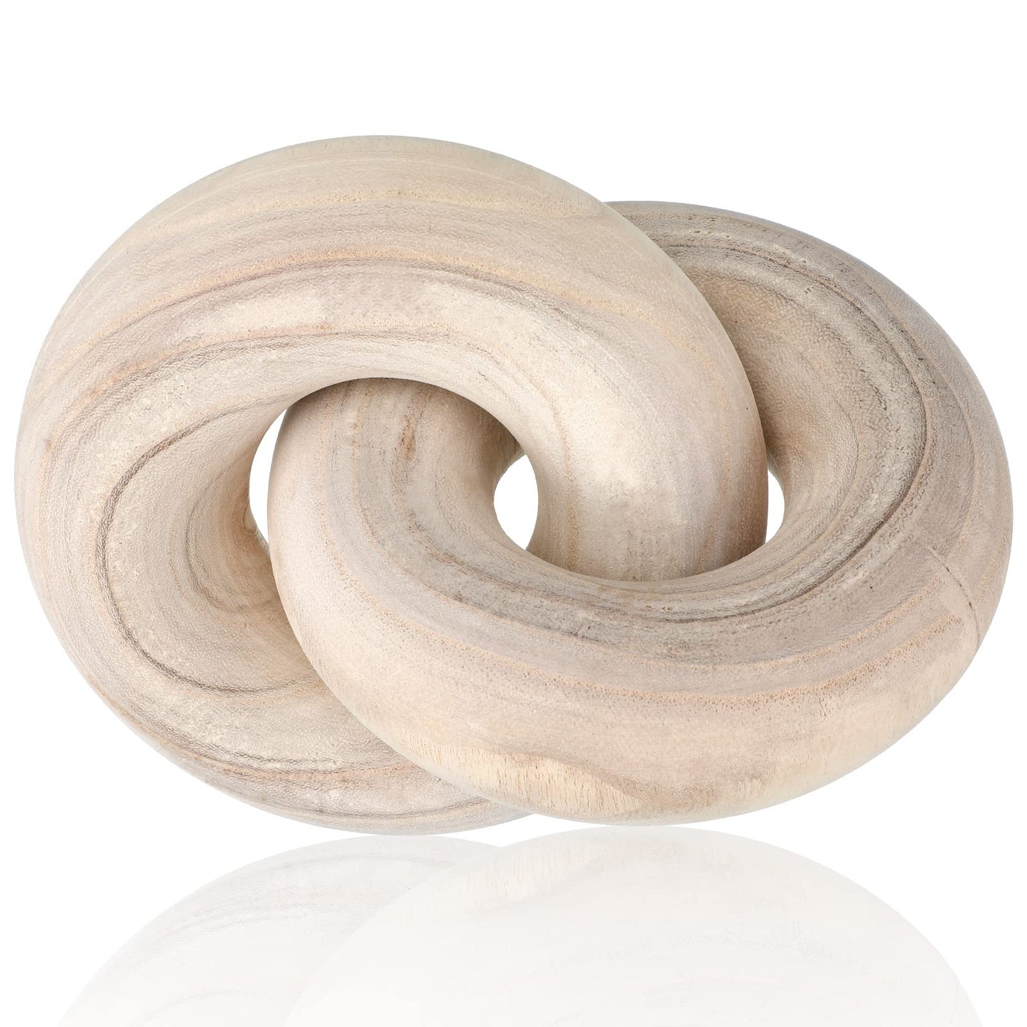 Yalikop 2 Link Wood Chain Link Decor Coffee Table Wooden Knot Decor Hand Carved Modern Farmhouse Ornament Boho Rustic Natural Chain Items for Home Living Room Bedroom Shelf Decorations(Wood)