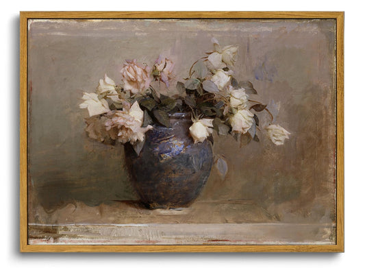 OIQArtOIQ Vintage Landscape Canvas Wall Art Framed Natural Scenery Painting Artwork Prints France Country Wilderness Farmhouse Decor Pictures Kitchen Bedroom Living Room Bathroom