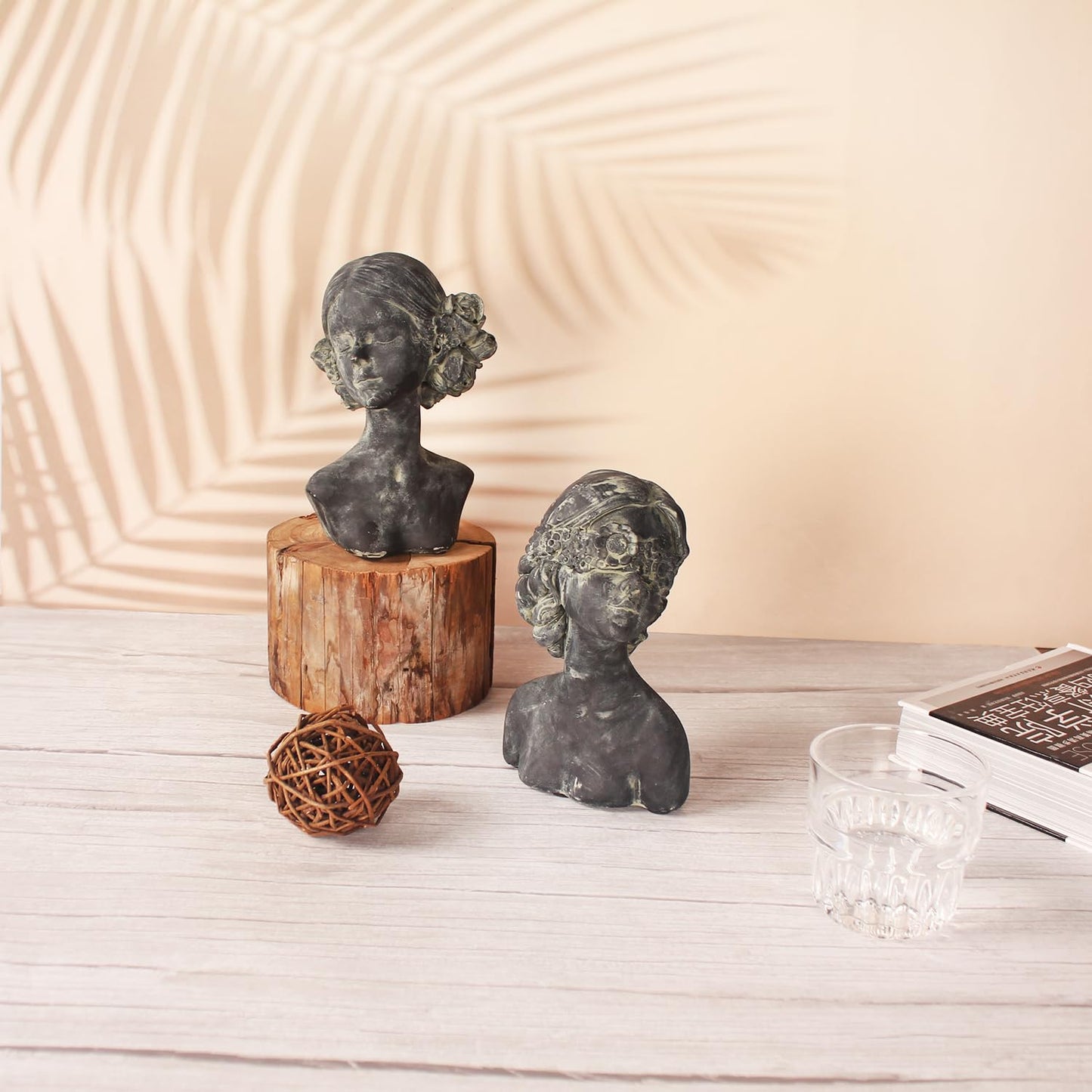 LIUYWYHCF Beautiful Women Faces Resin Sculptures, Resin Art Statues Ornaments, Collectible Figurines for Home Living Room Office Shelf Decoration, Housewarming Great Gifts Ideas, Woman