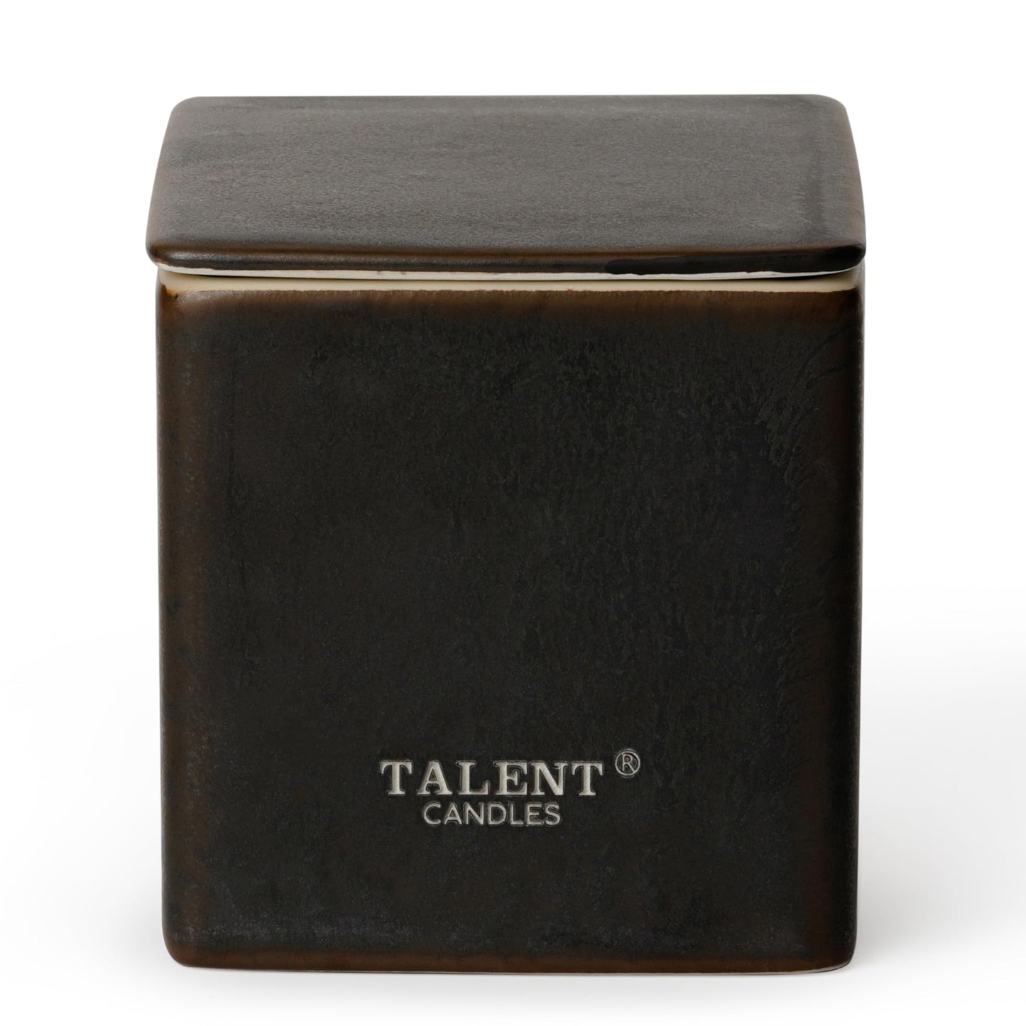 Candles for Home Scented, Modern Rustic Ceramic Candle Jar, Soy Candles Non Toxic in Elegant Ceramic Jar, Dark Leather & Oud