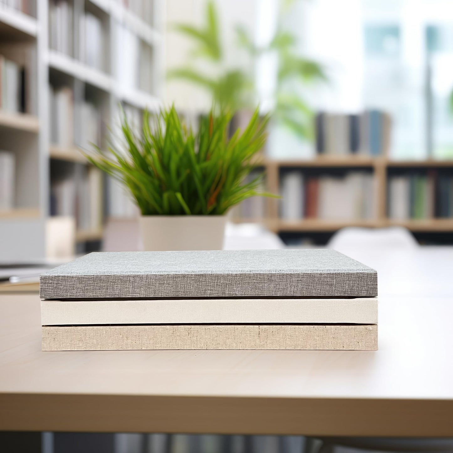 Decorative Book Set | Set of 3 Real Linen Covered Book Set | Extra Large Books | Coffee Table Decor | Shelves Mantle Decor | Modern Home Decoration | Guest Book | Extra Large Journals