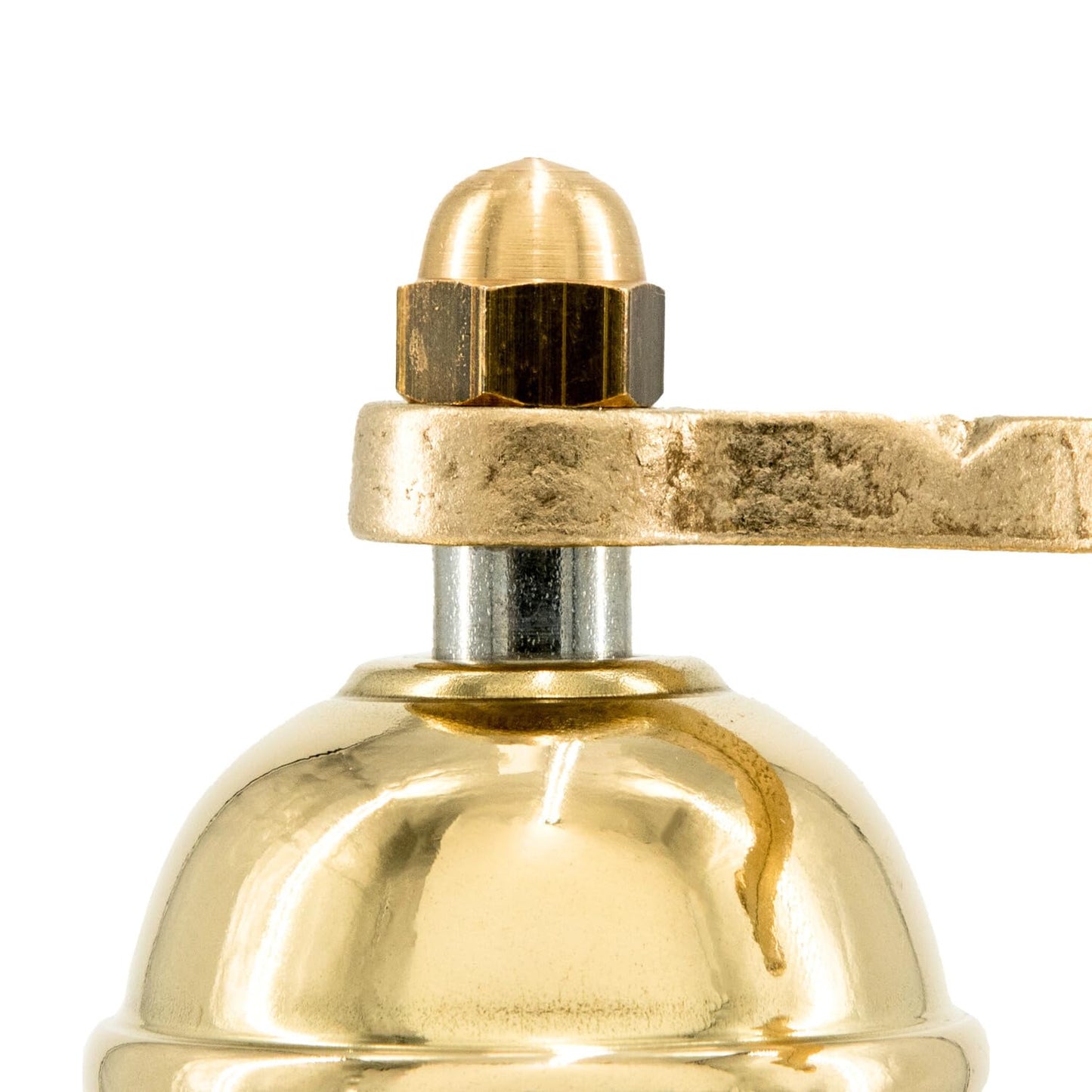 Alexander Home The Original Greek Pepper Mill 9 Inch Tall | European Pepper Mill Grinder with Crank Handle | Manual Pepper Grinder | Peppercorns Refillable - Brass