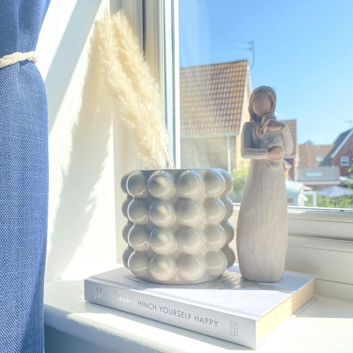 YANWE1 Bubble Vase, Beige Ceramic Vase for Flowers, Short Vases for Boho Decor, Decorative Vases for Flowers, Living Room, Bedroom, Office, Fireplace, Mantel, Coffee Table, 5 Inches