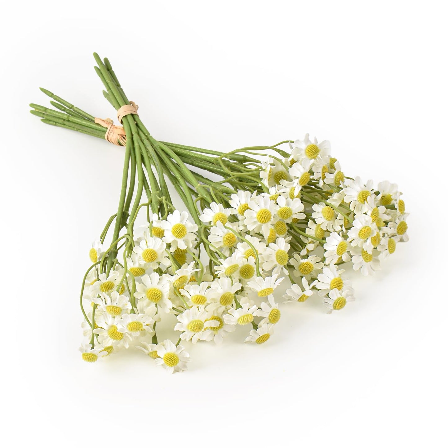 Hanycon 2 Bundles Small Artificial Daisy Flowers Bouquet Faux Silk Tiny Daisy Flowers for Home Garden Vase Decor (White)