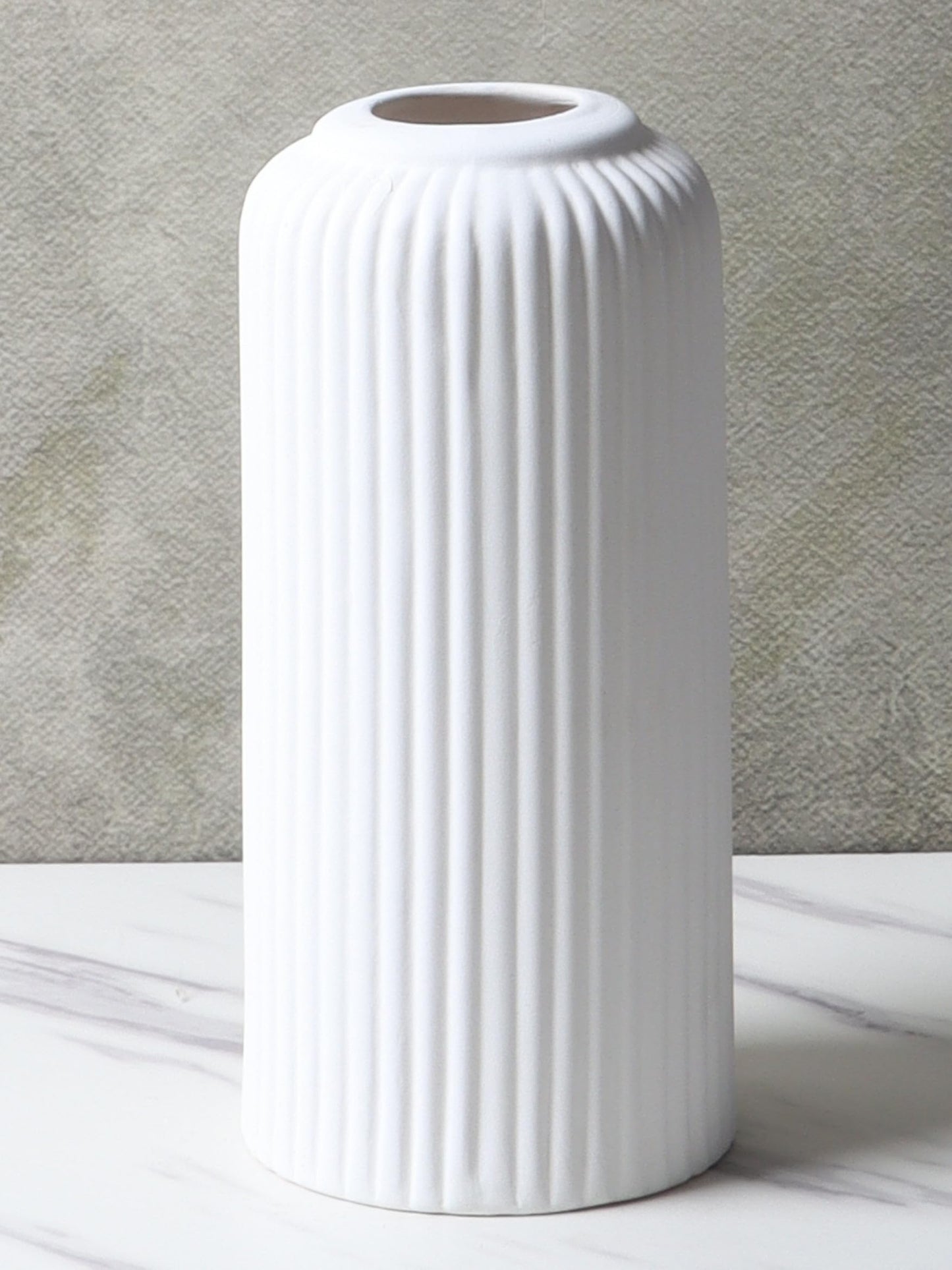 Modern Ribbed Ceramic Vase