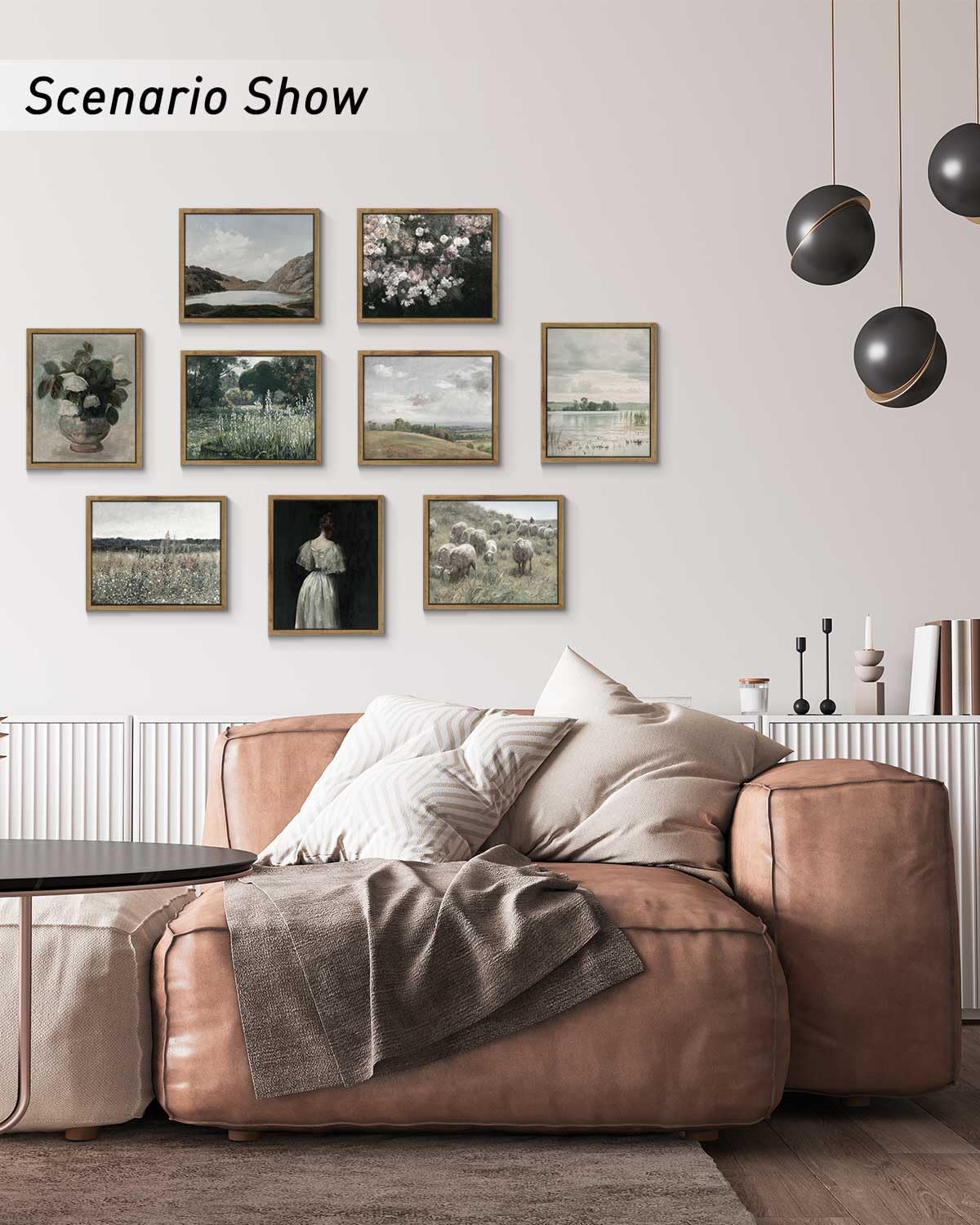 InSimSea Framed Canvas Wall Art, Meadow with Flowers Painting, Landscape for Living Room, Bedroom, Home, Bathroom Decor, 8x10