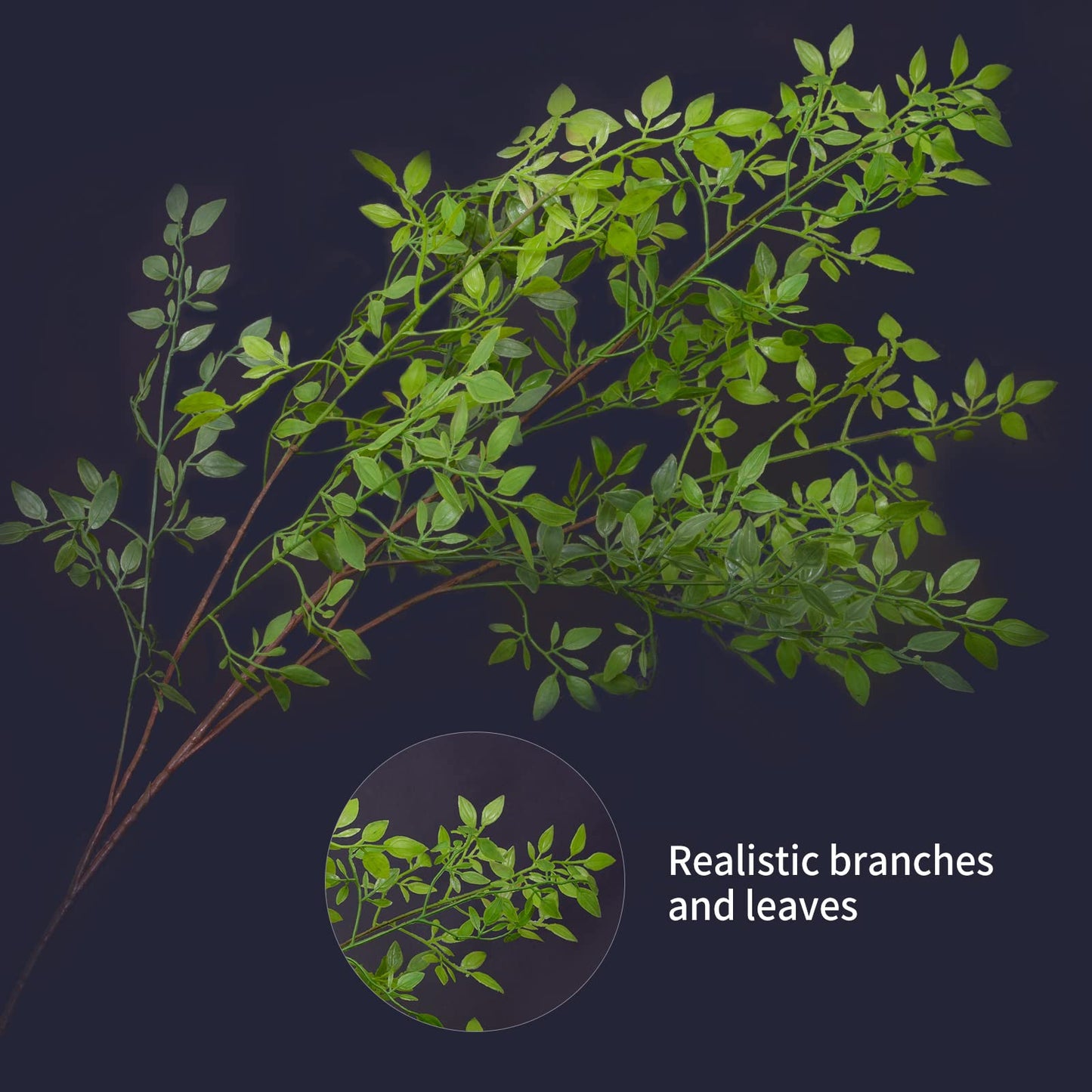 Melorca&Guilla Artificial Plants,2PCS 43.3" Green Nandina Faux Branches for Vase,Artificial Plants for Shop Garden Office Home Décor