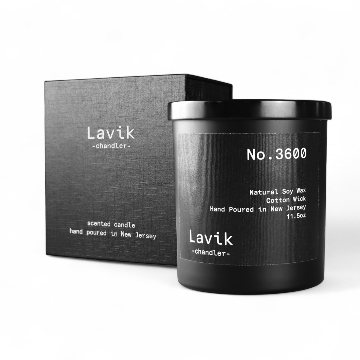 Luxury 11.50oz Scented Candle with grounding Base Notes of Birch, Cedarwood, Musk, Oakmoss, and Patchouli. Natural Soy Wax, Cotton Wick, Matte Black Jar. Gift or Elegant Decor for Home & Office