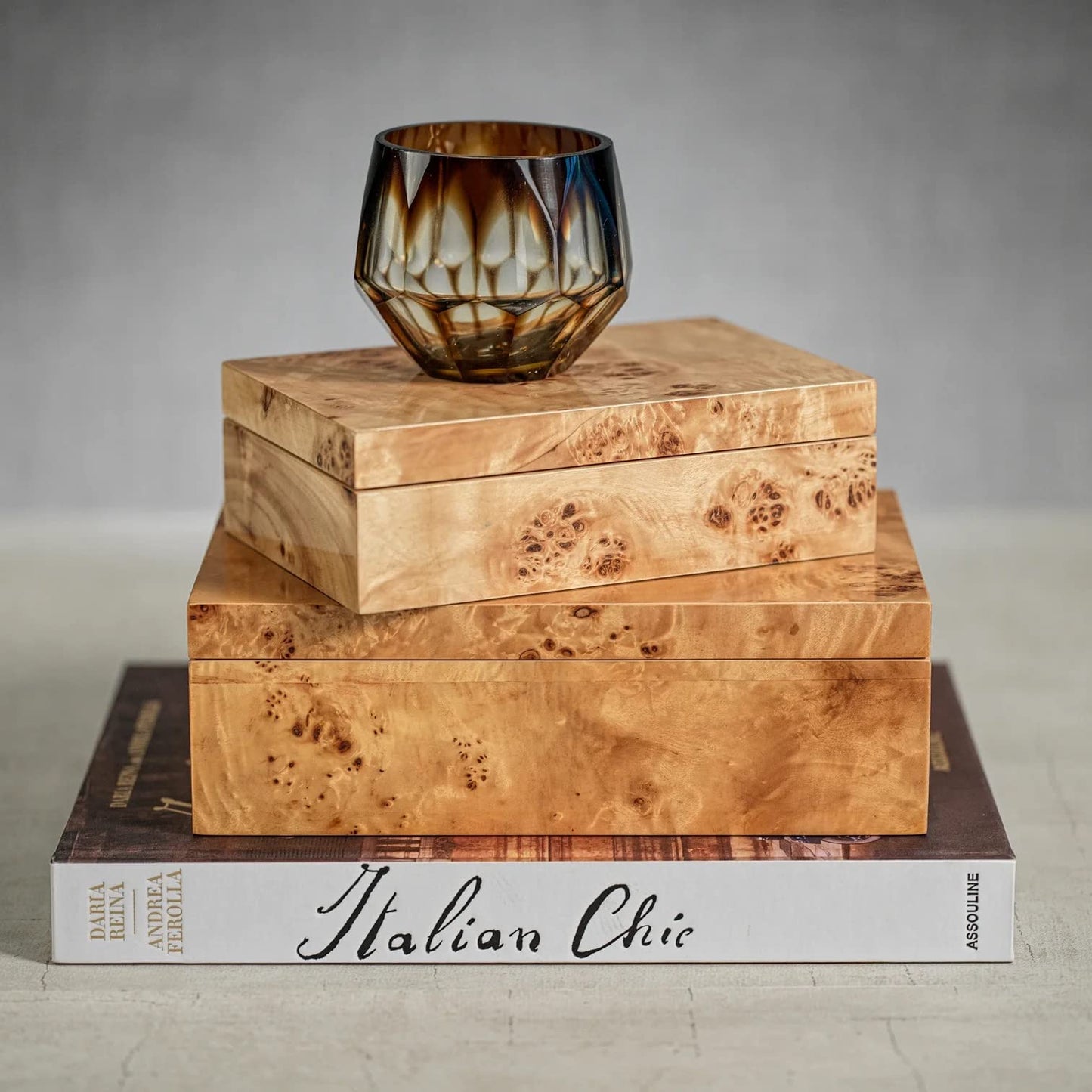 Zodax Leiden Burl Wood Design Decorative Box (Small 7.75")