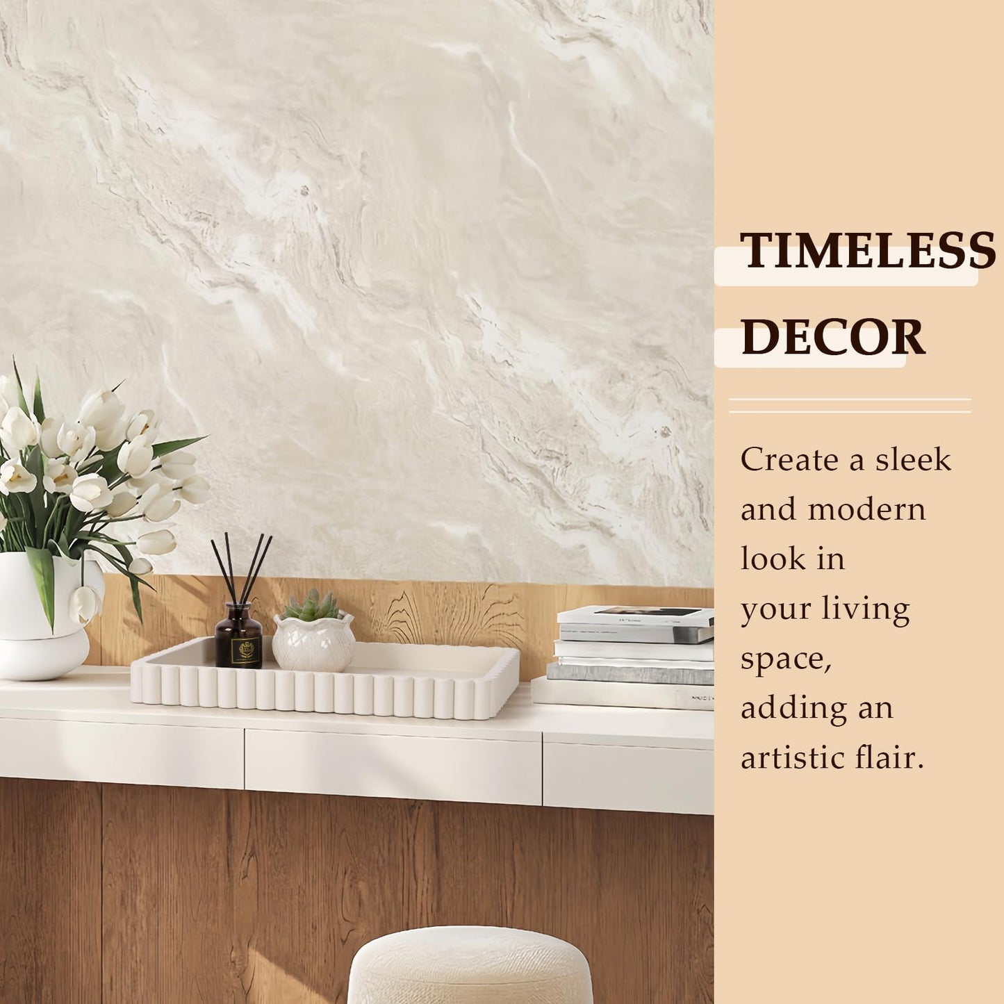 Cathyeen Concrete Decorative Tray for Coffee Table Decor, 14" Coffee Table Tray Ottoman Tray Table Centerpieces, Rectangular Modern Decorative Trays for Home Decor, Living Room, Entry, Gray