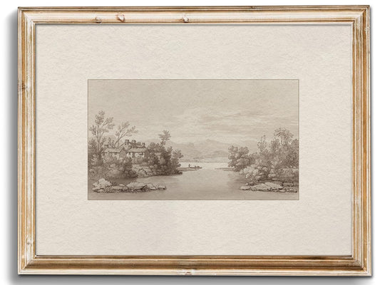 Uniro Neutral Wall Art for Home Decor, Farmhouse Landscape Sketch Drawing Wall Decor, Rustic Nature Canvas Prints Antique Neutral Landscape Oil Painting Vintage Art Pictures for Bedroom Bathroom Decor( 8" x 10"-UNFRAMED)