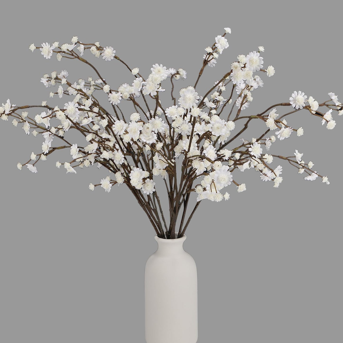 Geegoods 10 Stems White Faux Flowers for Vase – Real Touch Baby Breath Branches, Long Stem Artificial Flowers for Tall Vase Indoor Home Table Centerpieces Decoration