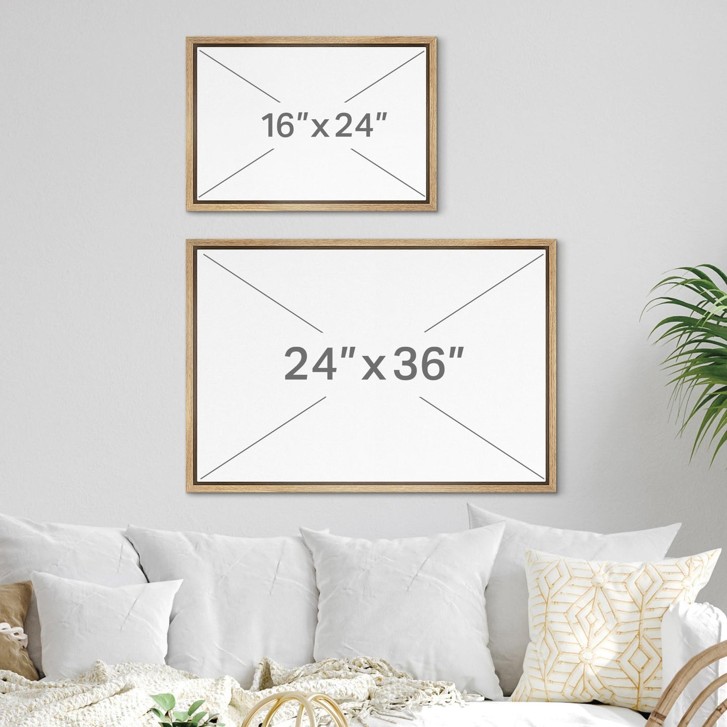 SIGNFORD Framed Canvas Print Wall Art Classic Sailboat Sketch Nautical Watercolor Illustrations Modern Art Minimal Relax/Calm for Living Room, Bedroom, Office - 16"x24" Natural